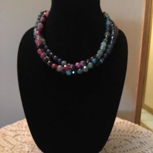 Handmade stone multi color necklace and bracelets